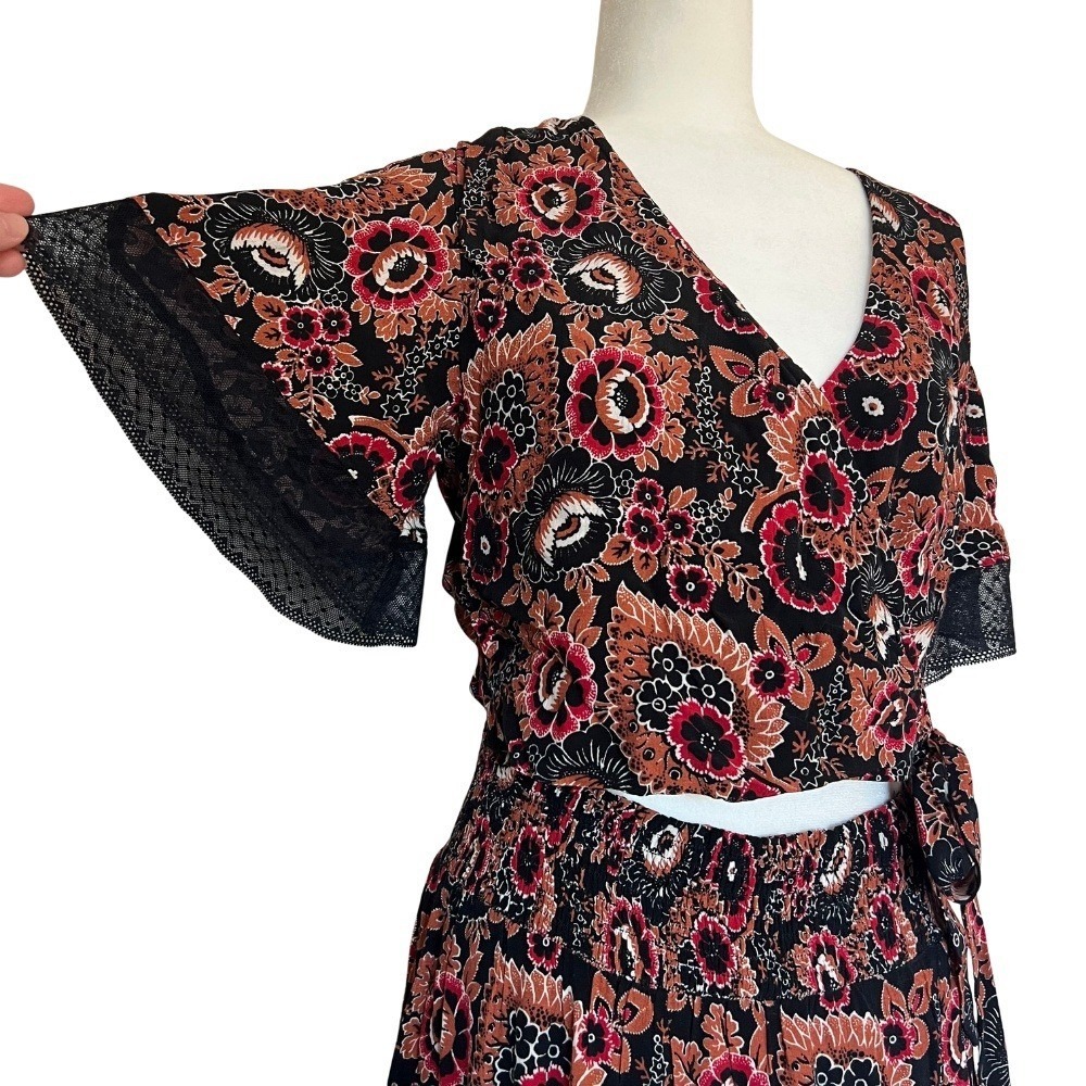 NEW Anthropologie Floral Print 2 Piece Maxi Skirt Set Bohemian Women's Size 12 - Picture 3 of 11